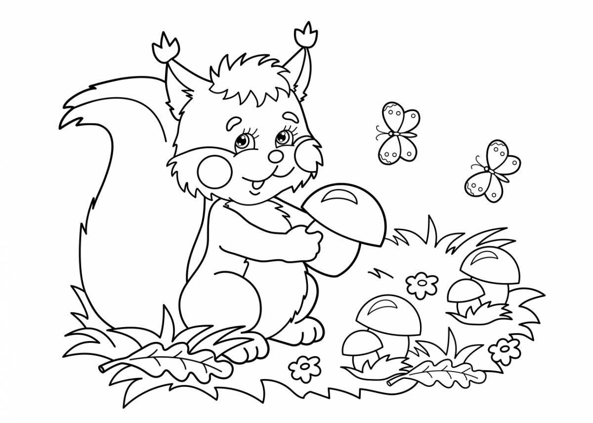 Sweet hedgehog with mushrooms