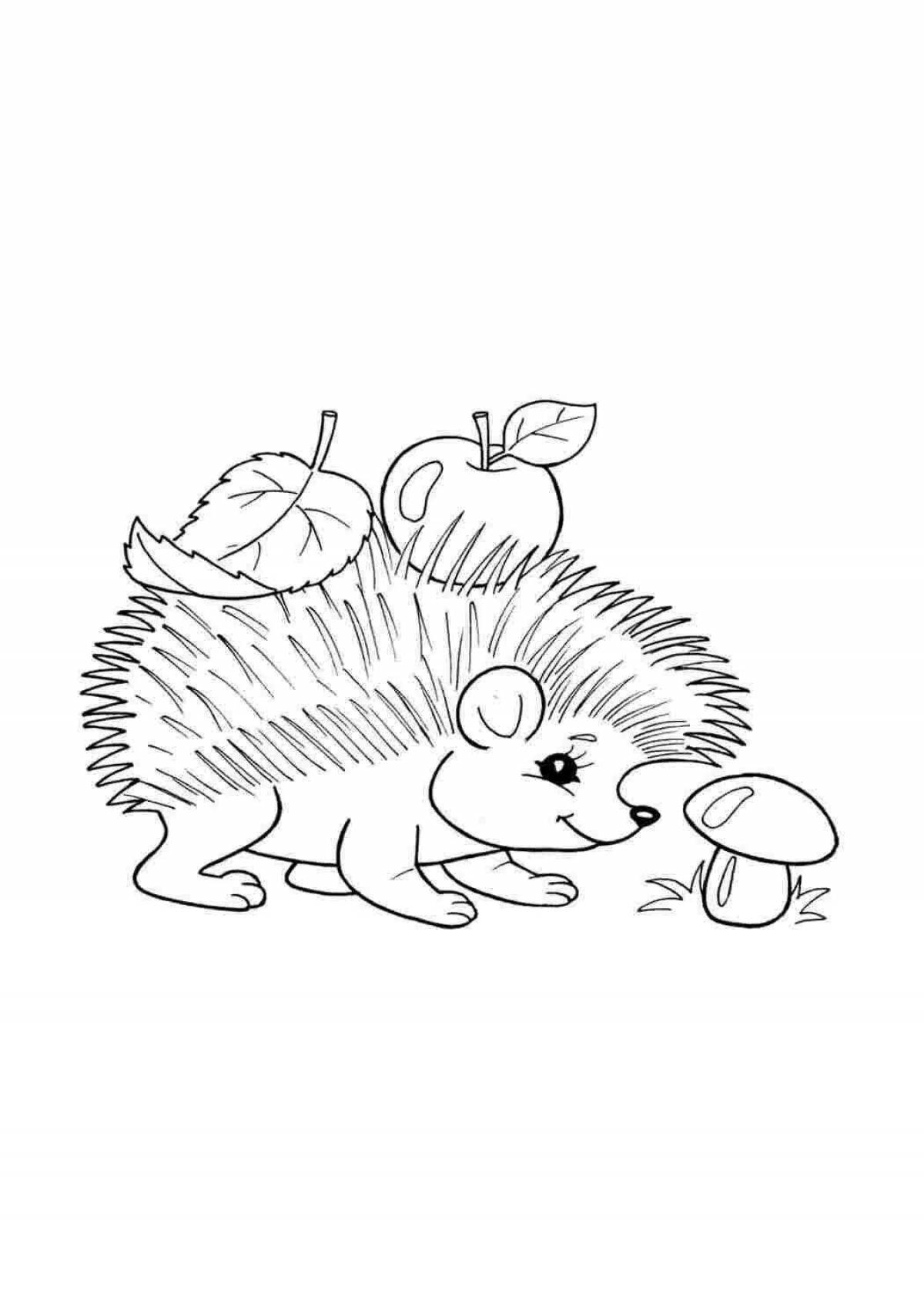Snickering hedgehog with mushrooms