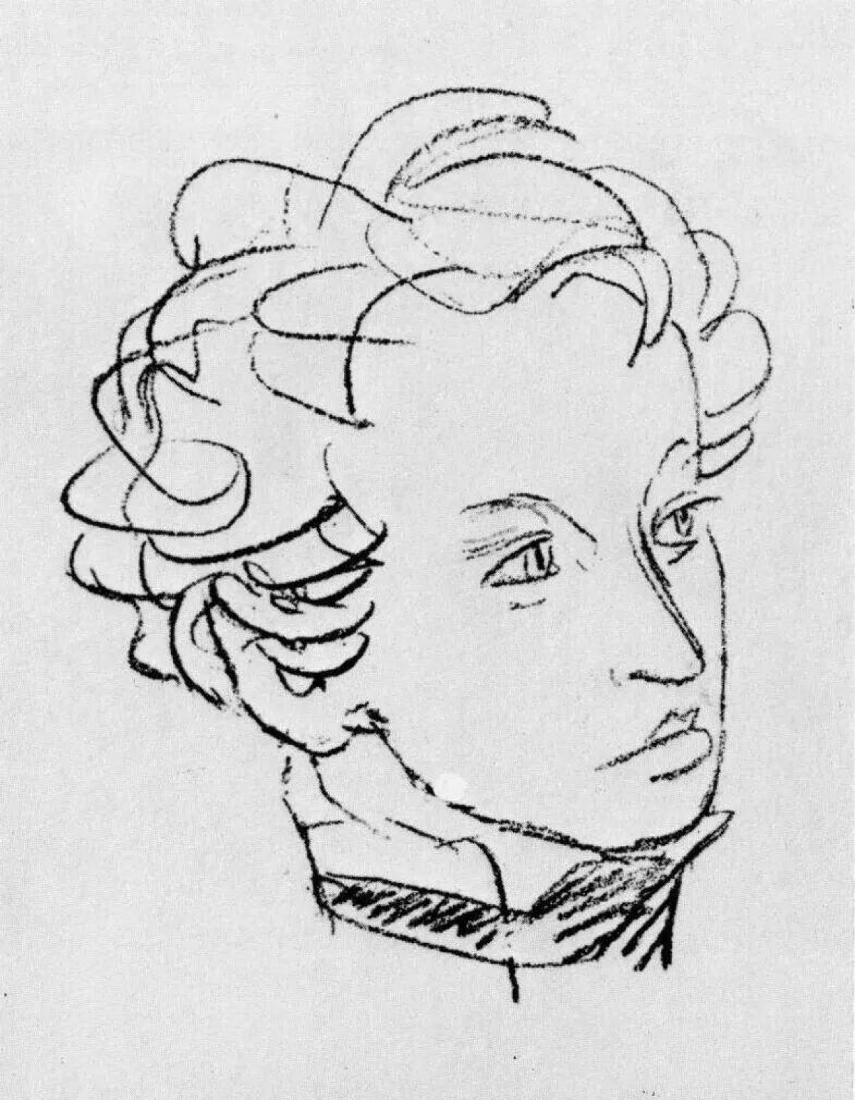 Coloring page dazzling alexander sergeevich pushkin
