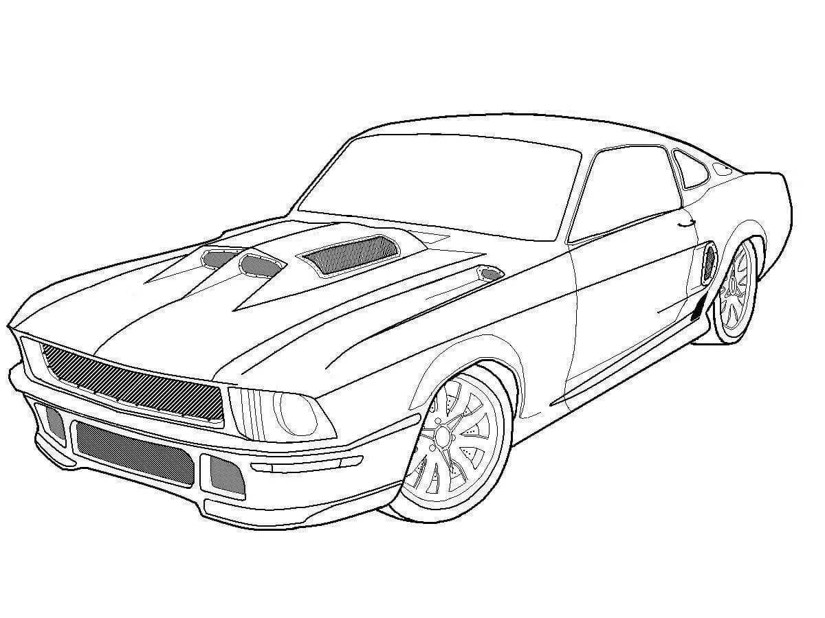 Shiny mustang coloring pages for boys