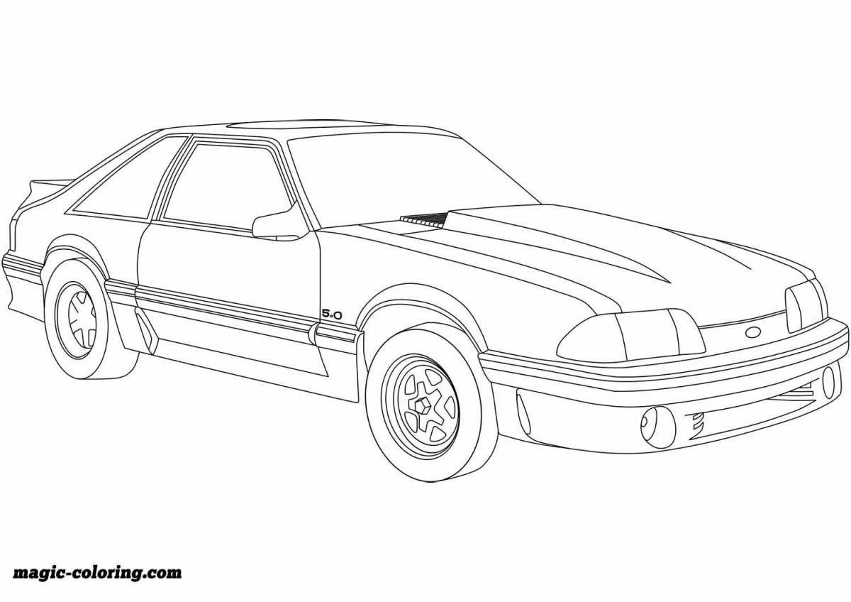 Flawless mustang coloring page for boys