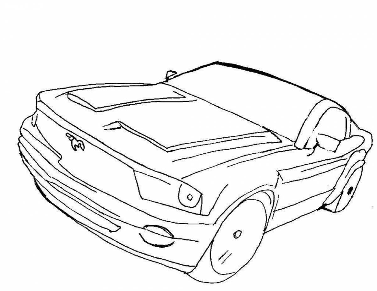 Charming mustang coloring book for boys