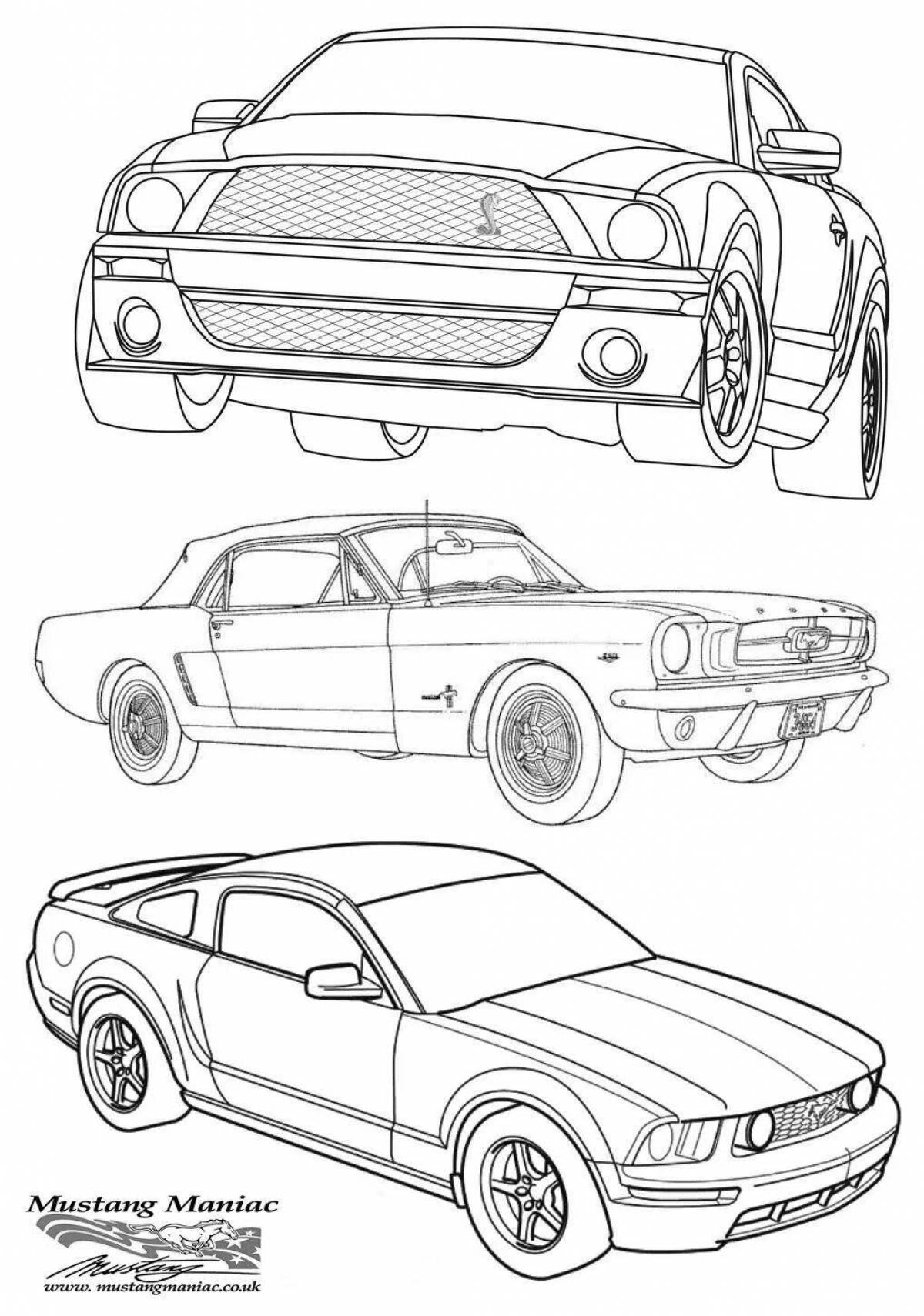 Intriguing mustang coloring for boys