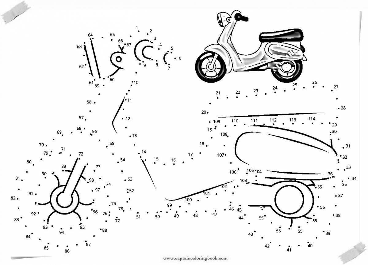 Adorable machine dot coloring page