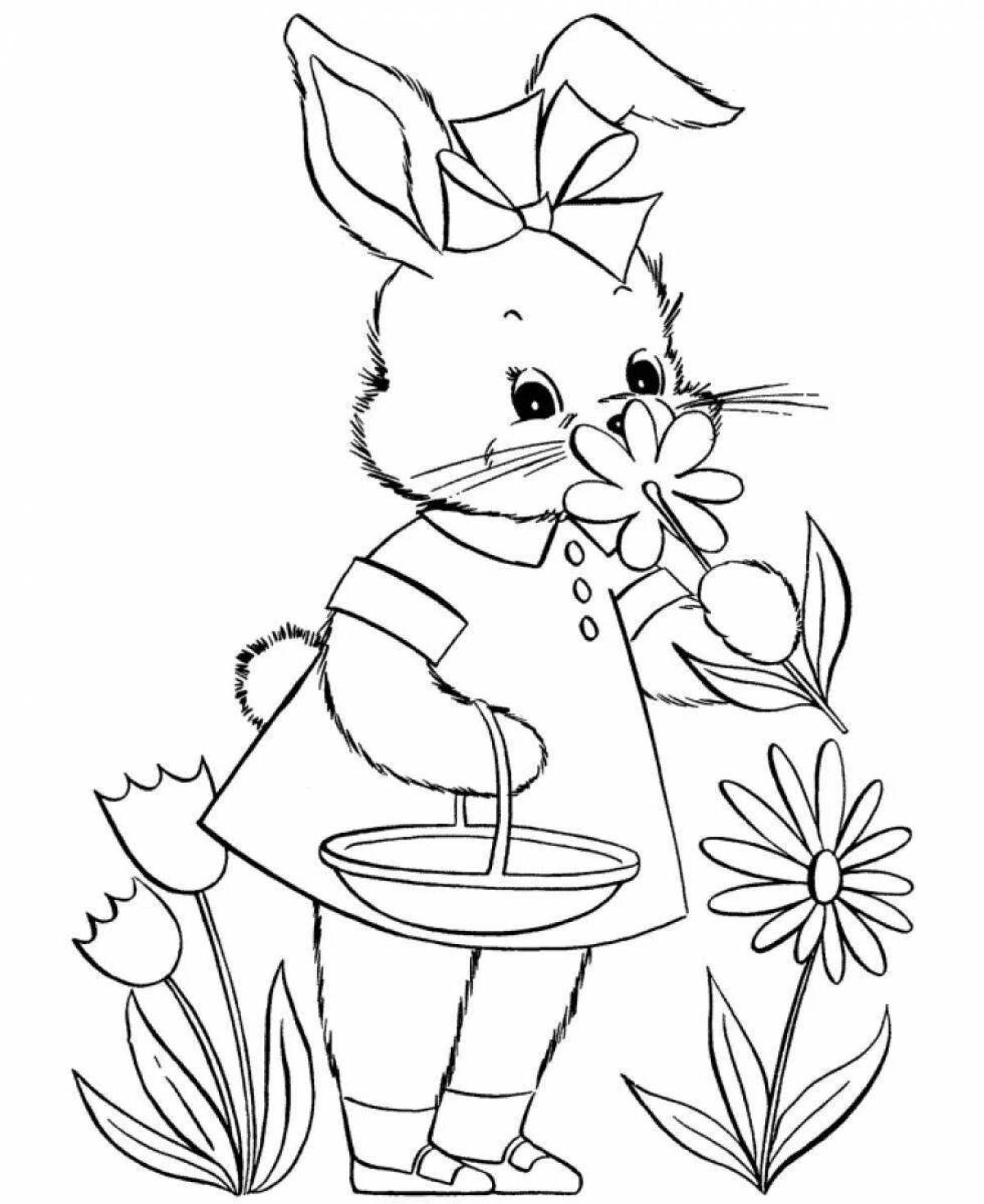 Wavy bunny coloring book