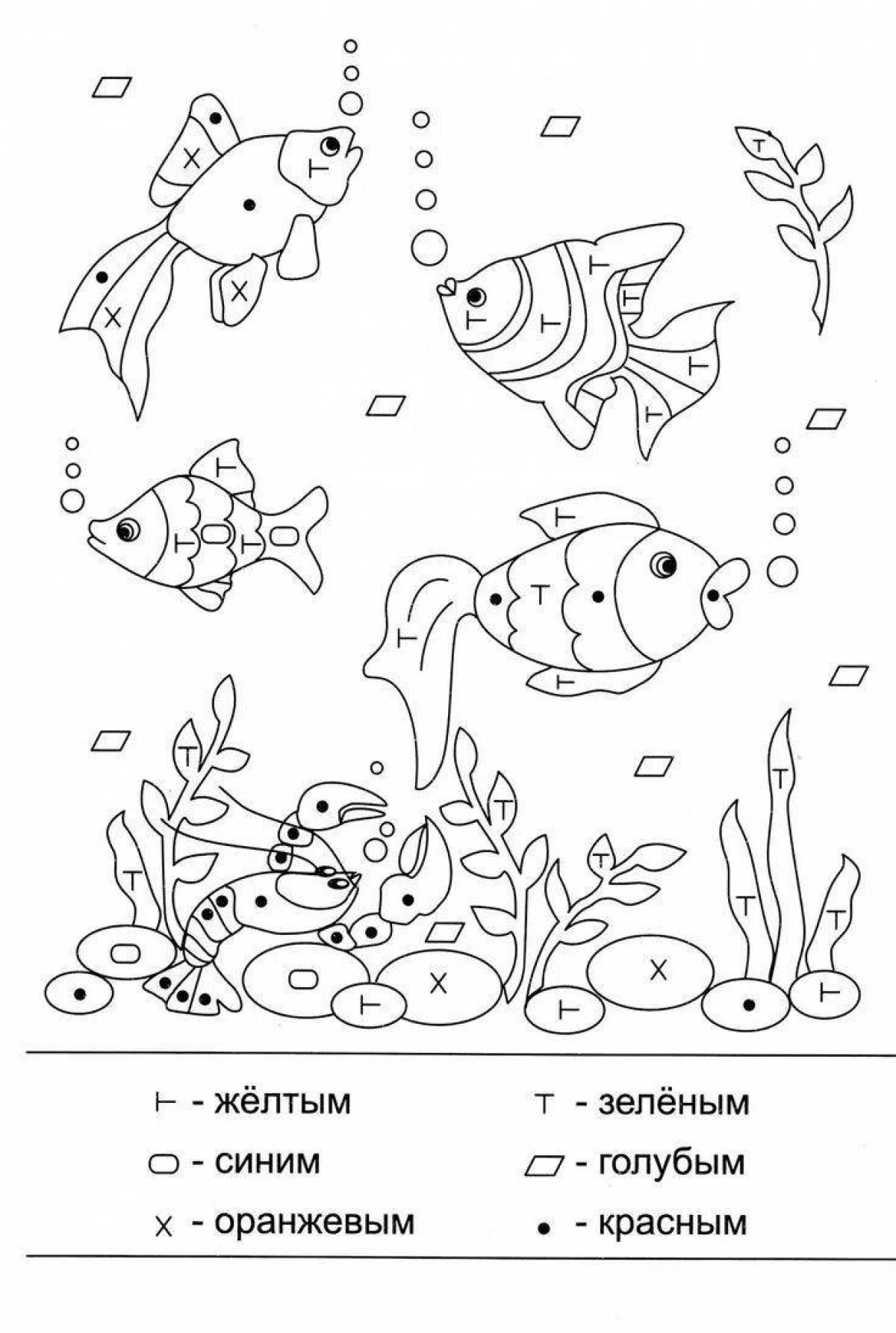 Coloring fish by numbers
