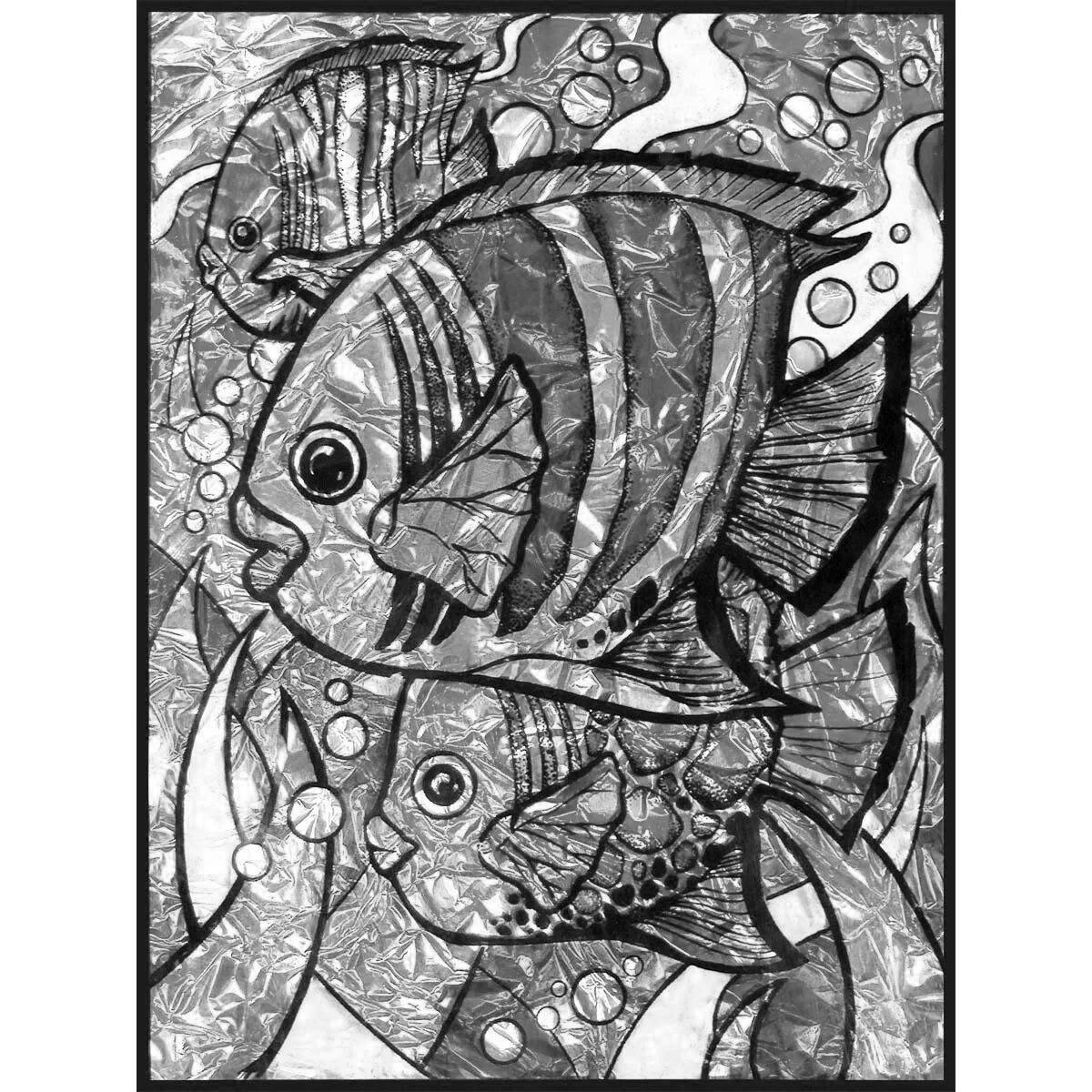 Adorable fish by numbers coloring book