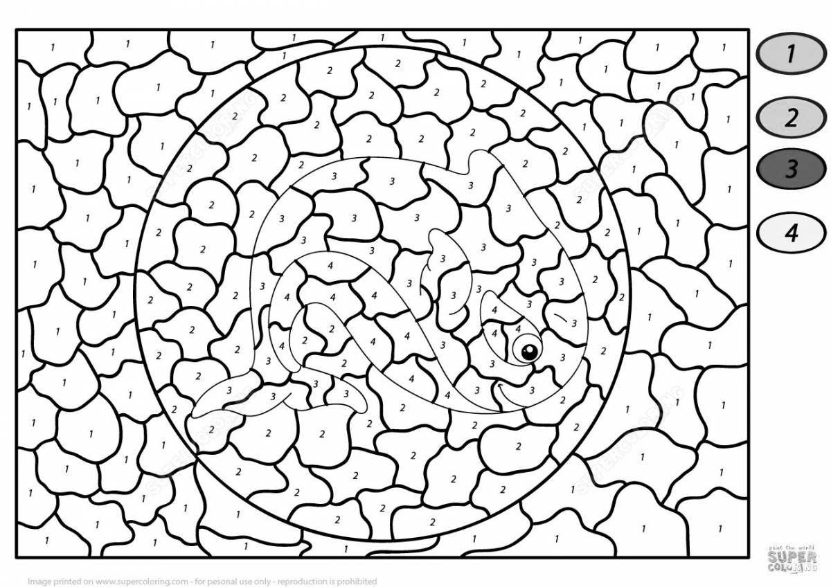 Раскраска восхитительная рыба по номерам