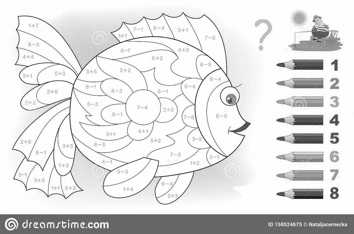 Grand Fish coloring by numbers