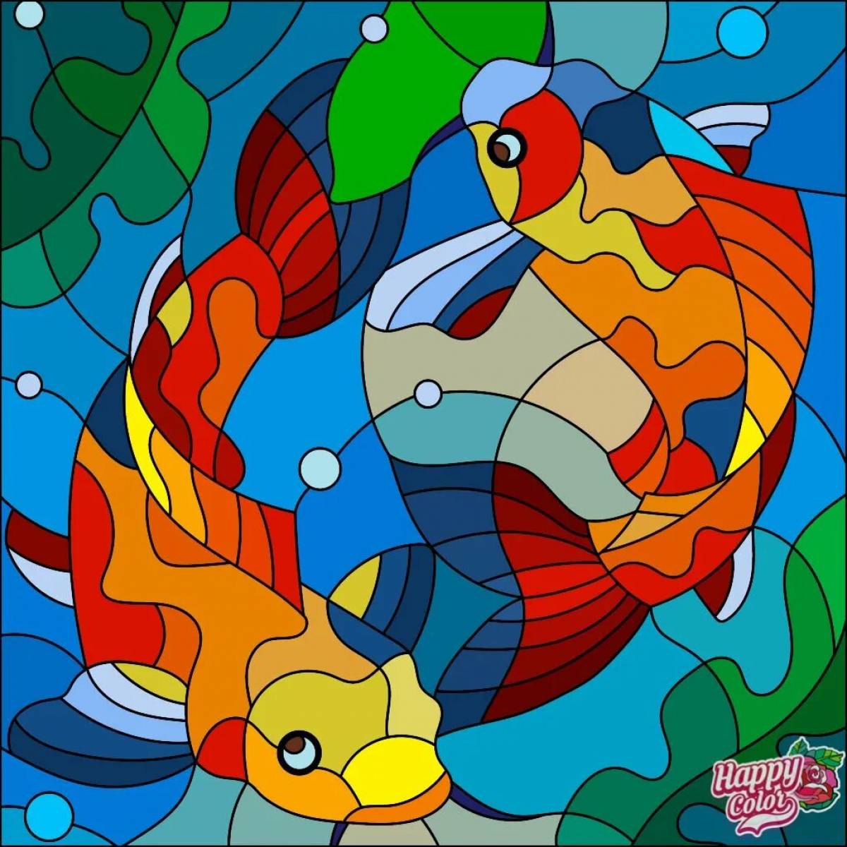 Раскраска удивительная рыба по номерам