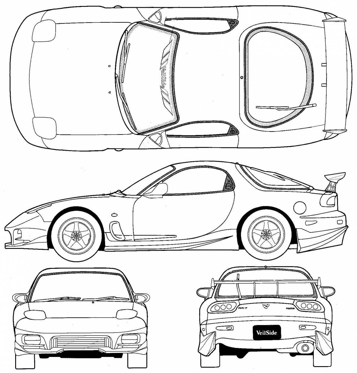 Mazda rx 7 bold coloring