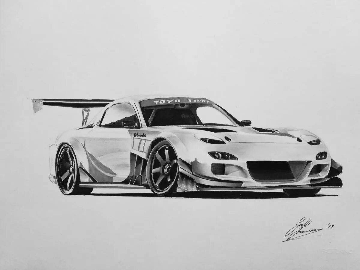 Luminous mazda rx 7 coloring book