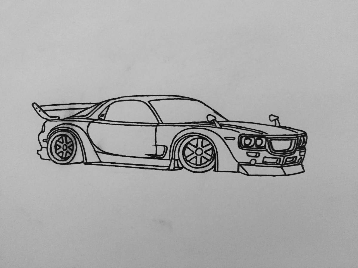 Mazda rx 7 animated coloring page