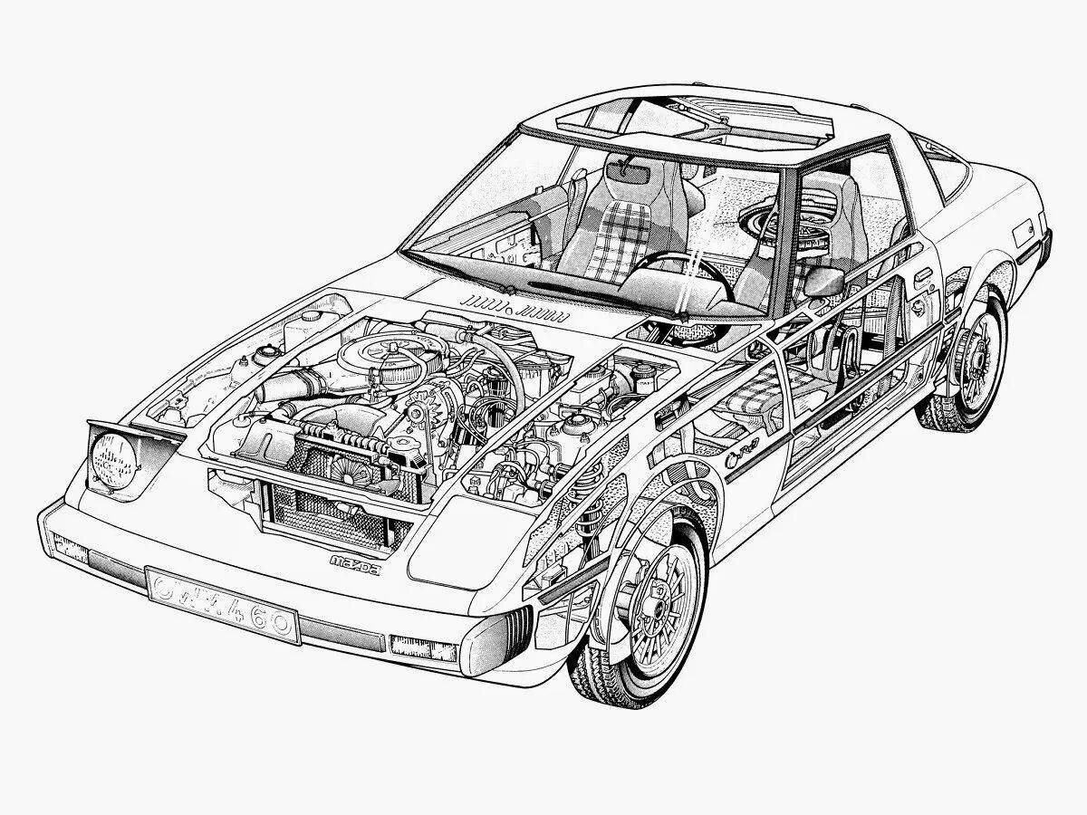 Mazda RX 7 чертеж