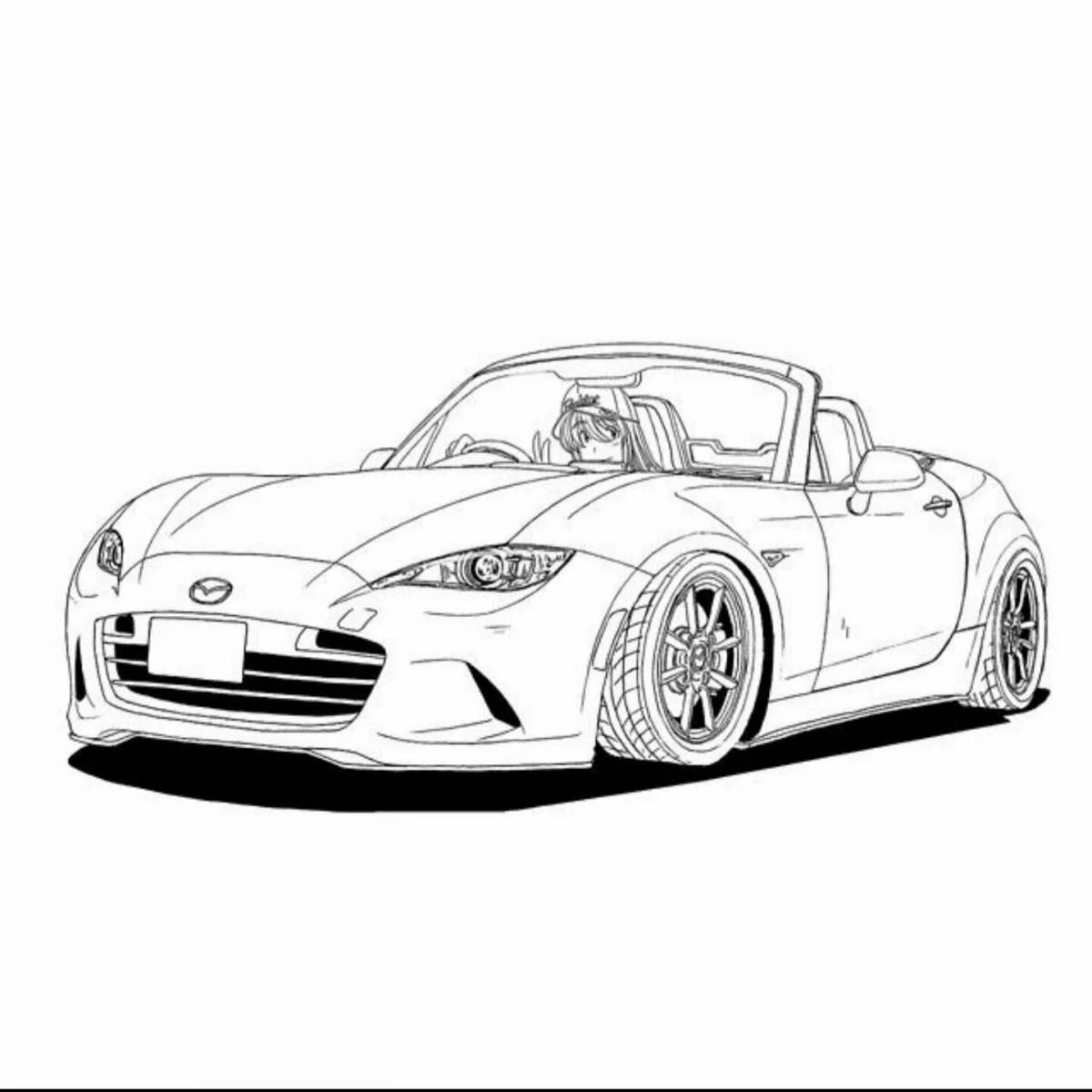 Раскраска стильная mazda rx 7