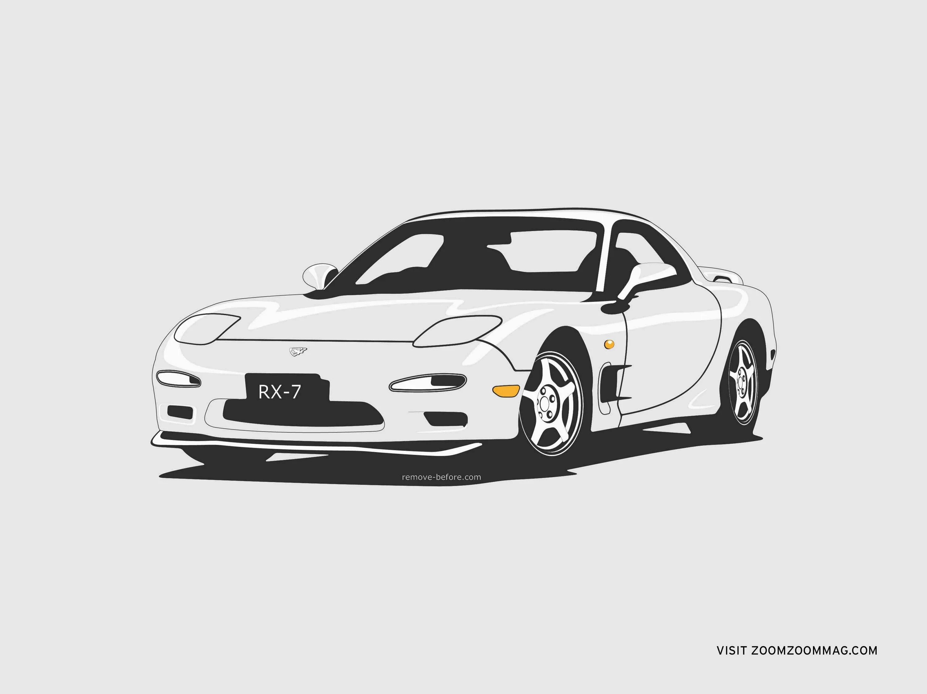 Mazda rx 7 reference coloring