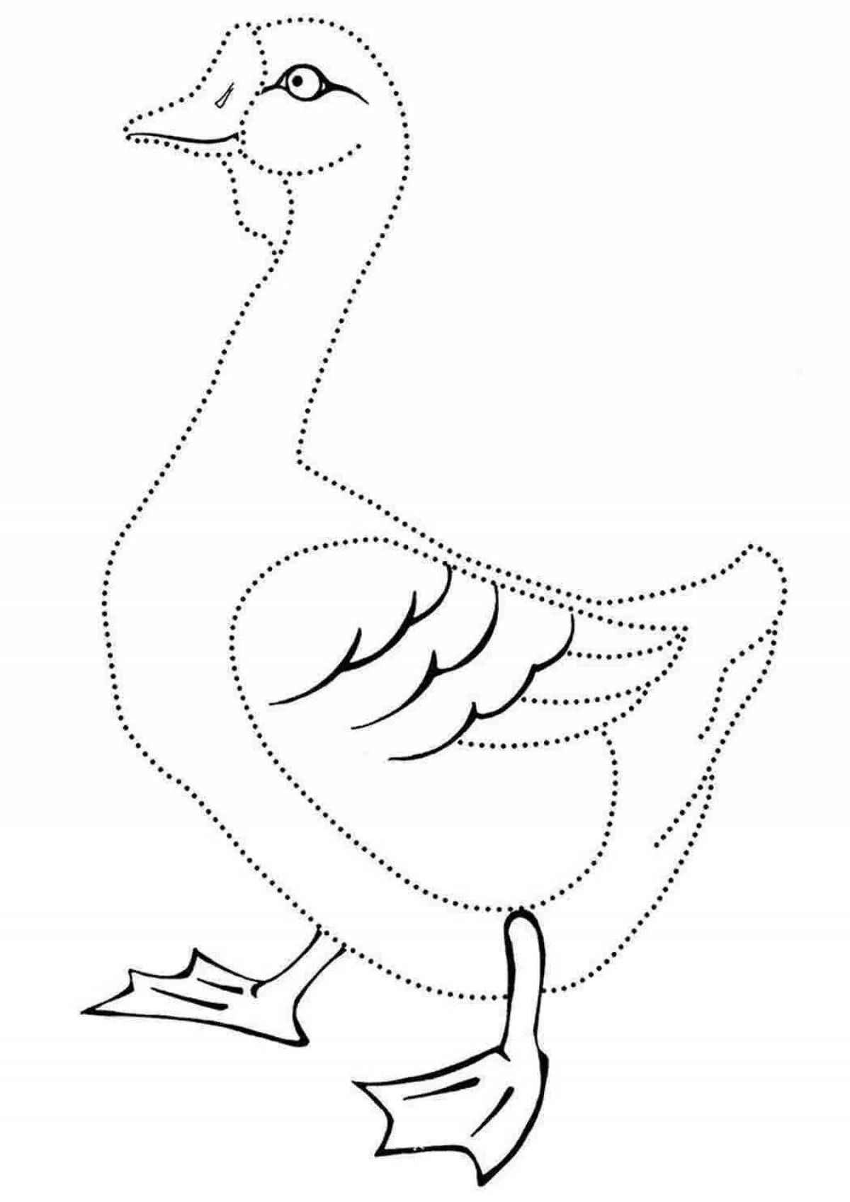 Funny geese coloring for girls