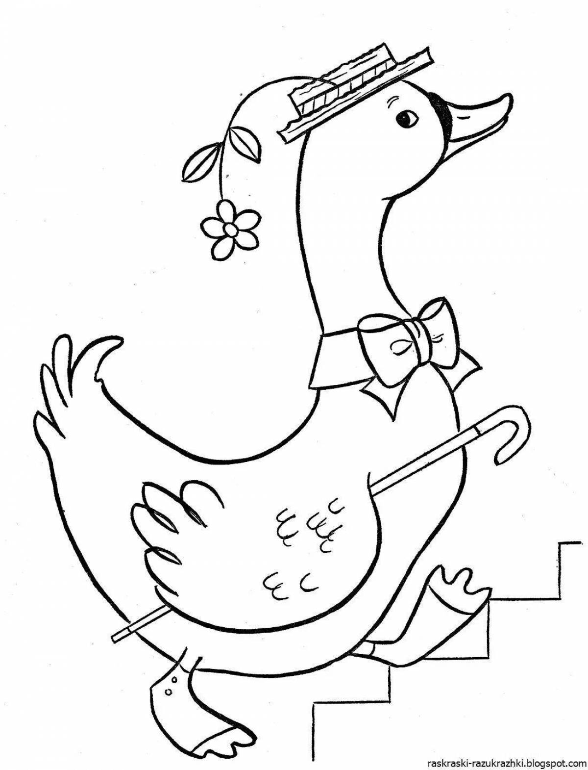 Gorgeous geese coloring pages for girls