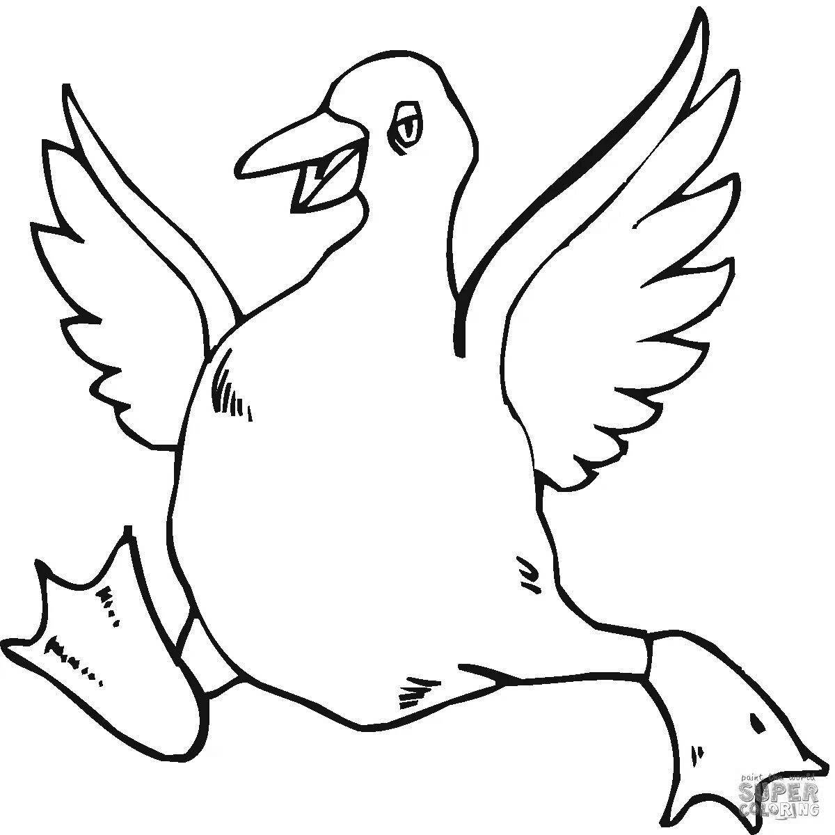 Fine geese coloring pages for girls