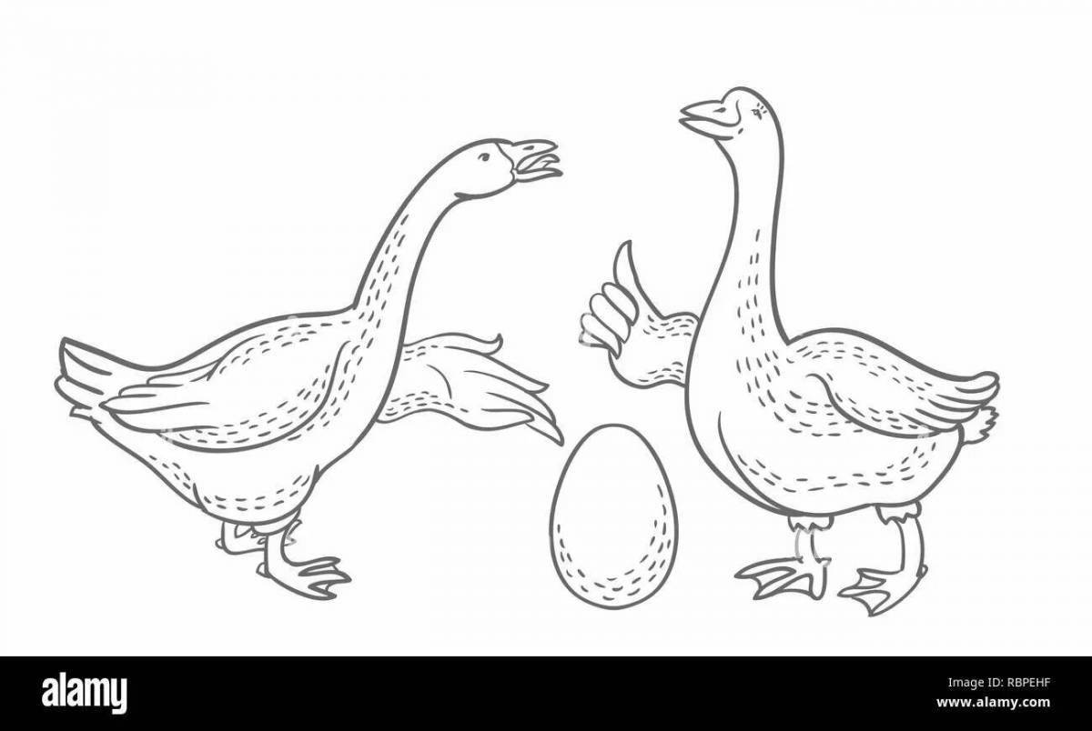Animated geese coloring pages for girls