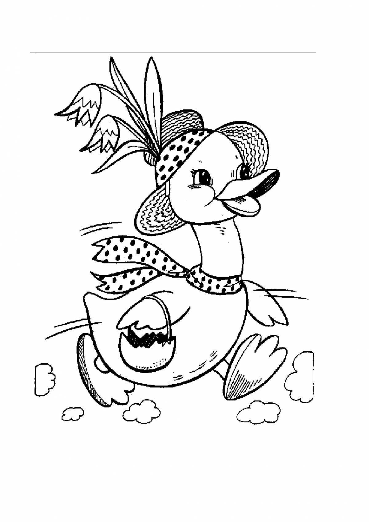 Funny geese coloring pages for girls