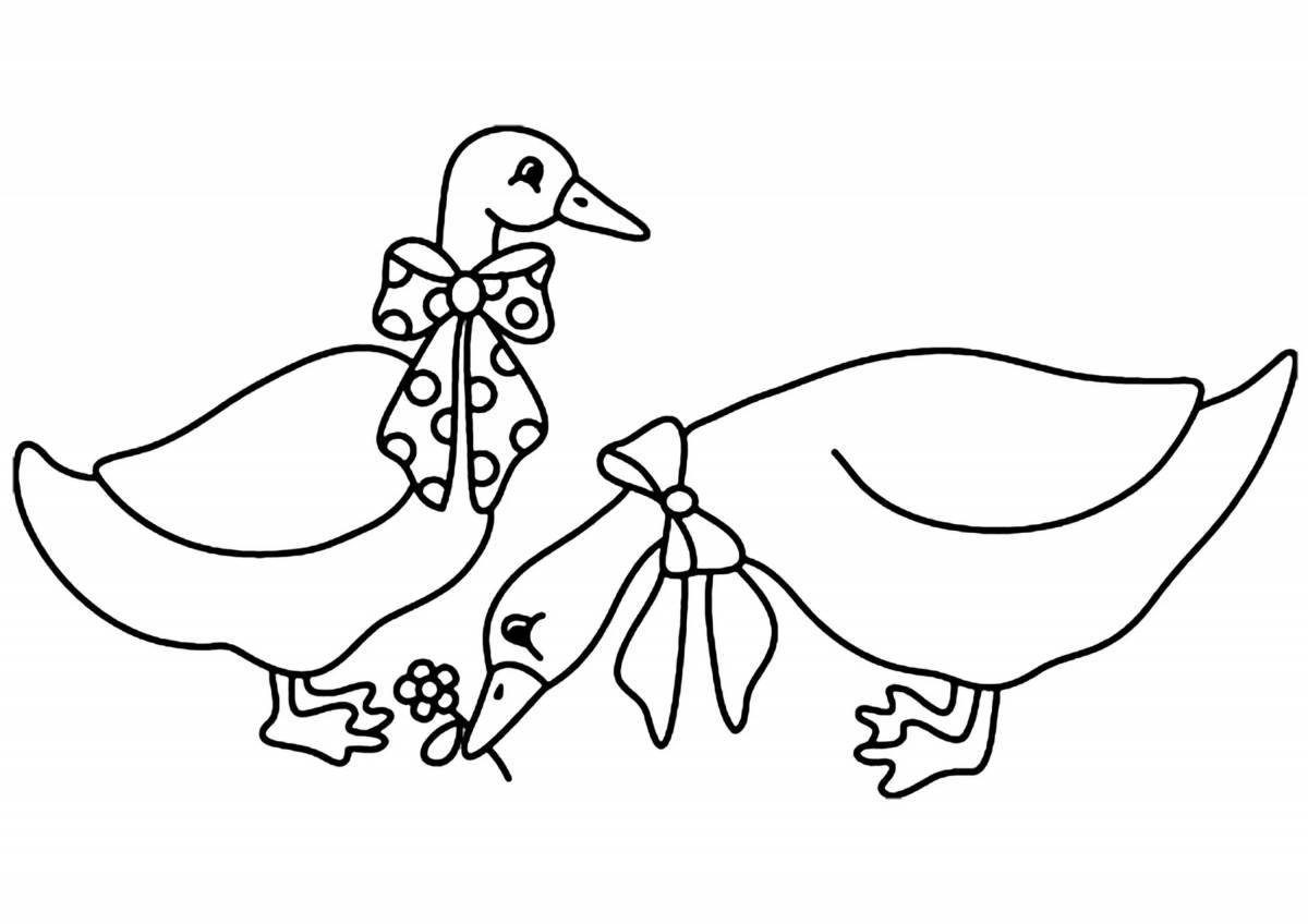 Majestic geese coloring pages for girls