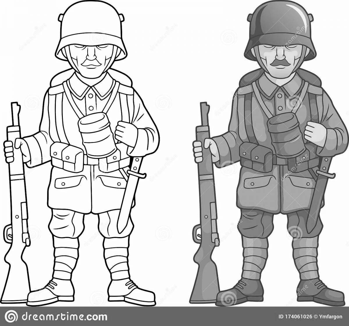 Colorful scene of the first world war