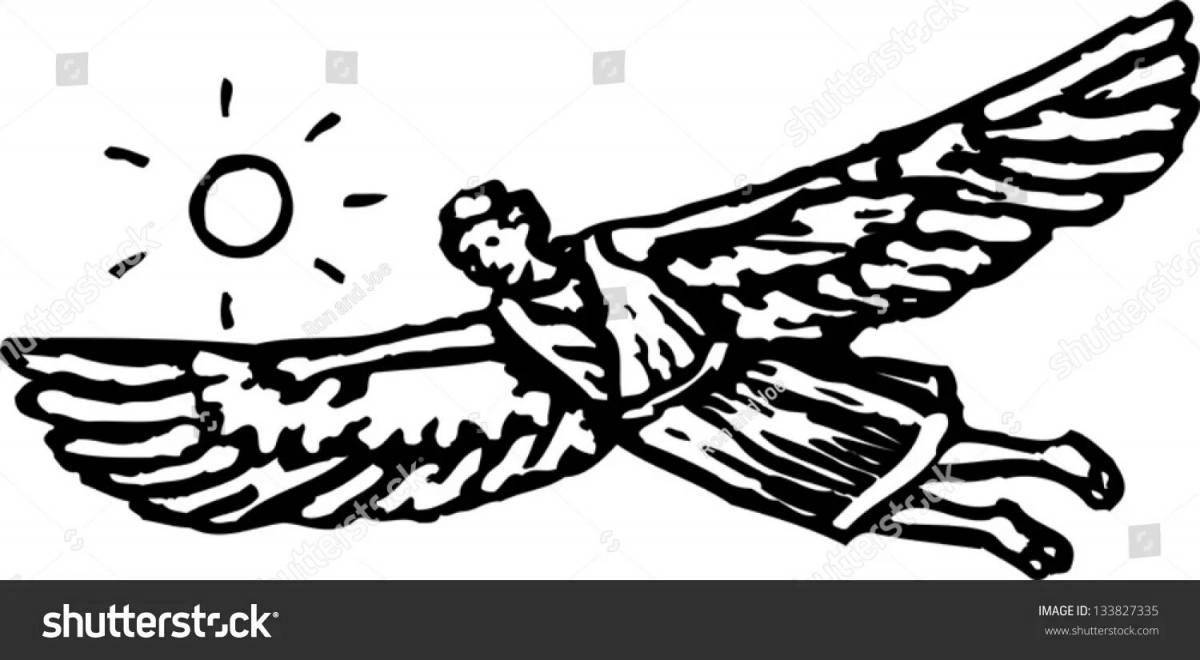 Раскраска Раскраска дедал и икар в ярких цветах