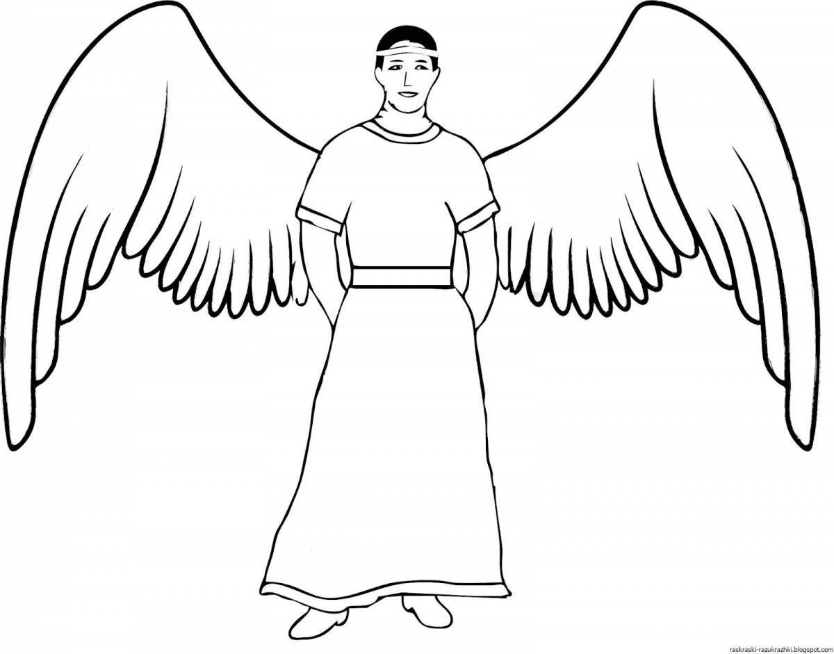 Colorfully illustrated Daedalus and Icarus coloring page