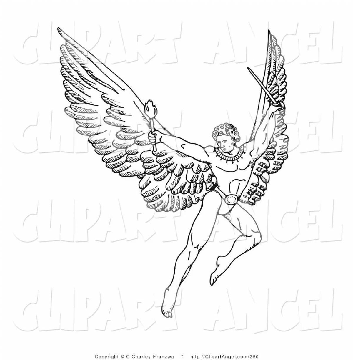 Colorfully decorated Daedalus and Icarus coloring book