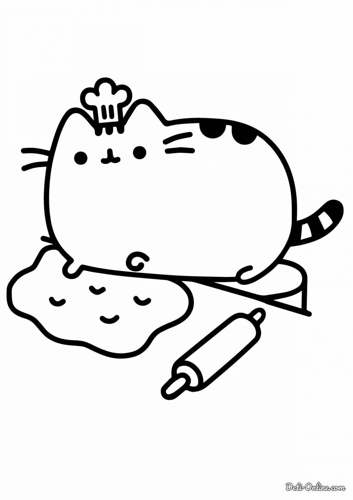 Colouring happy pusheen cats