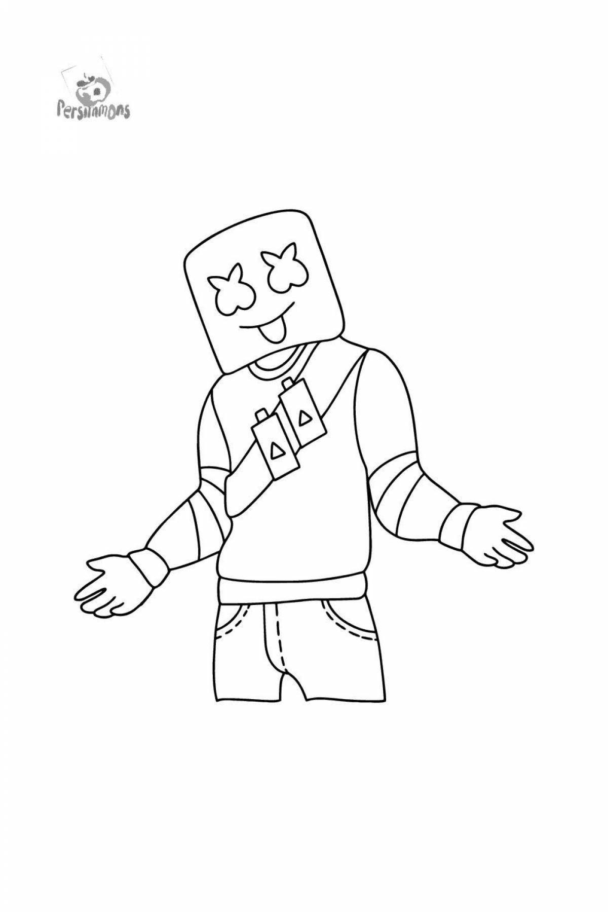 Fabulous fortnite marshmallow coloring page