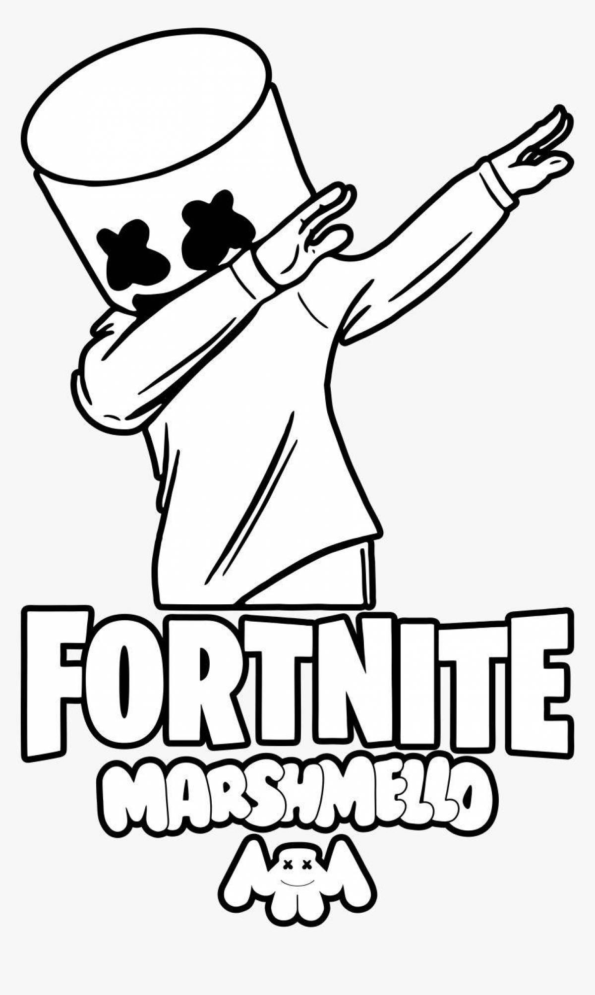 Fun coloring marshmallow from fortnite