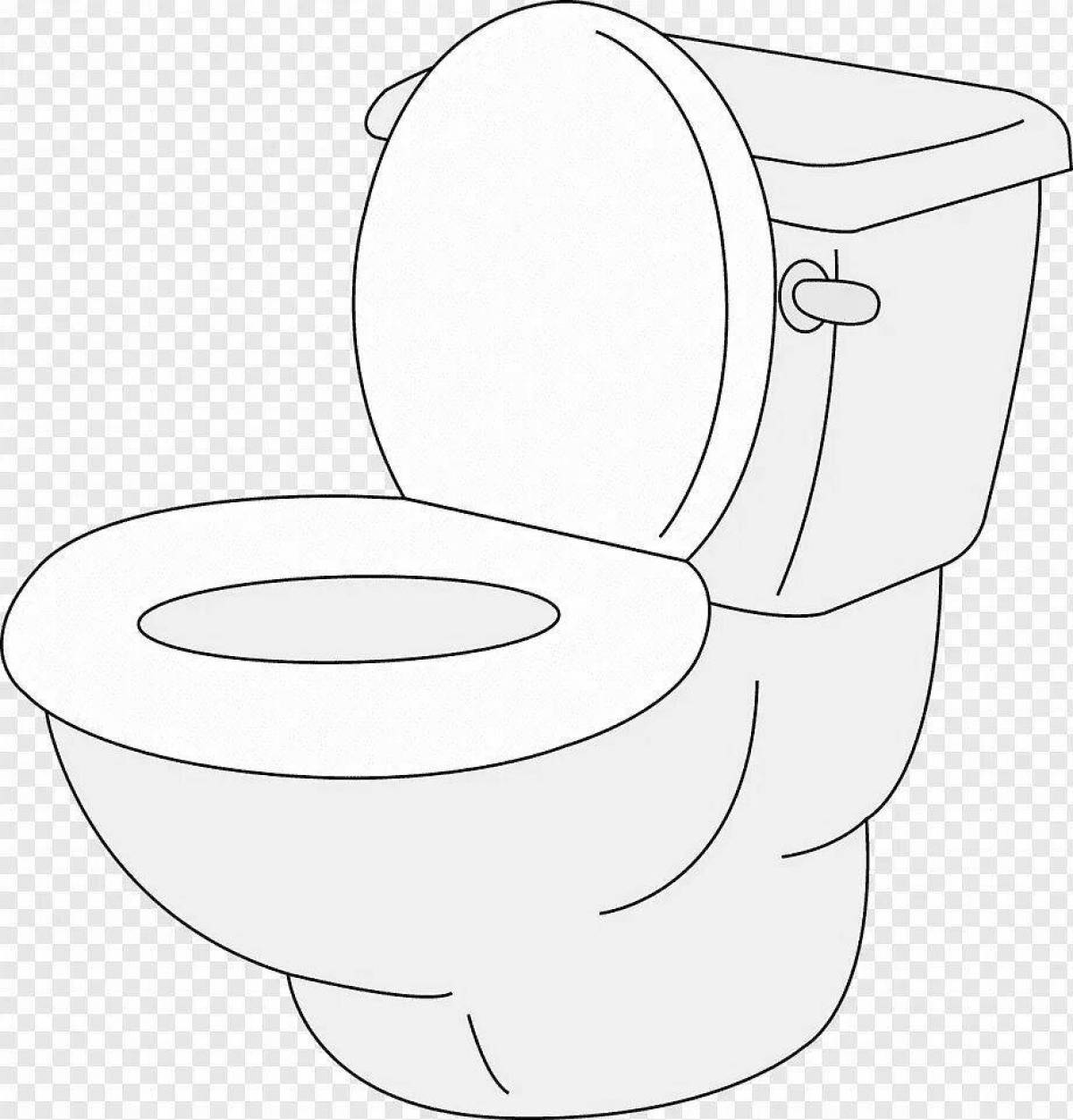 Uplifting toilet coloring page for youth
