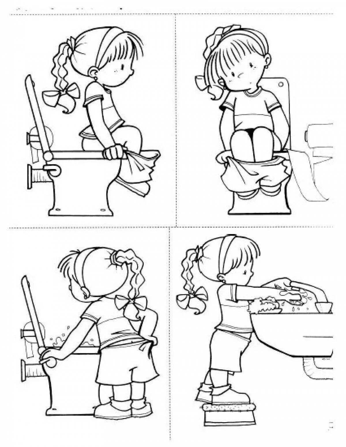 Glitter toilet coloring book for toddlers