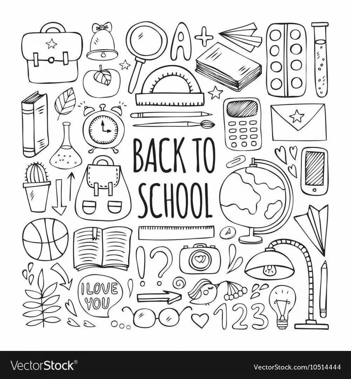 Bright stickers for coloring diary