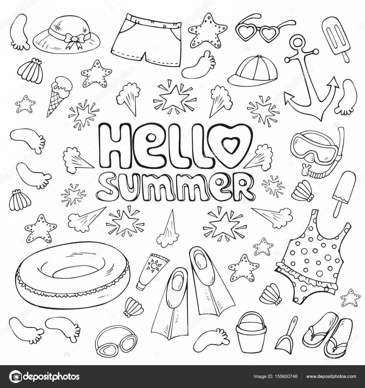 Playful stickers for coloring diary