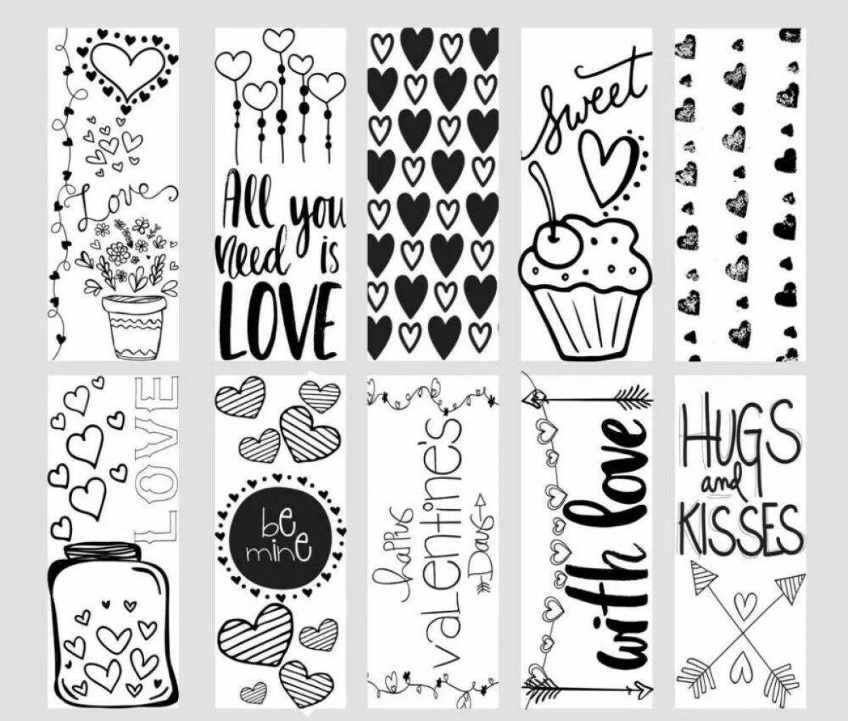 Beautiful stickers for coloring diary