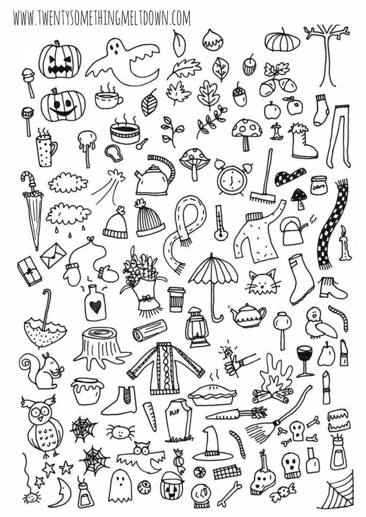 Attractive stickers for coloring diary