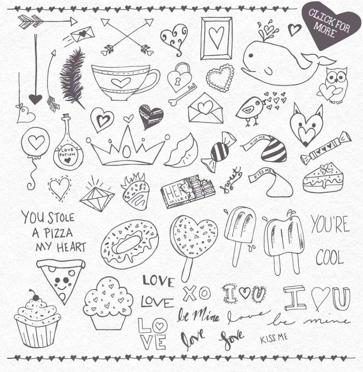 Funky coloring diary stickers