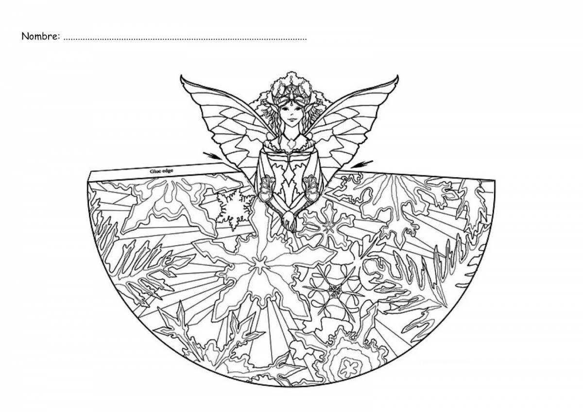 Fun coloring fairy with clothes