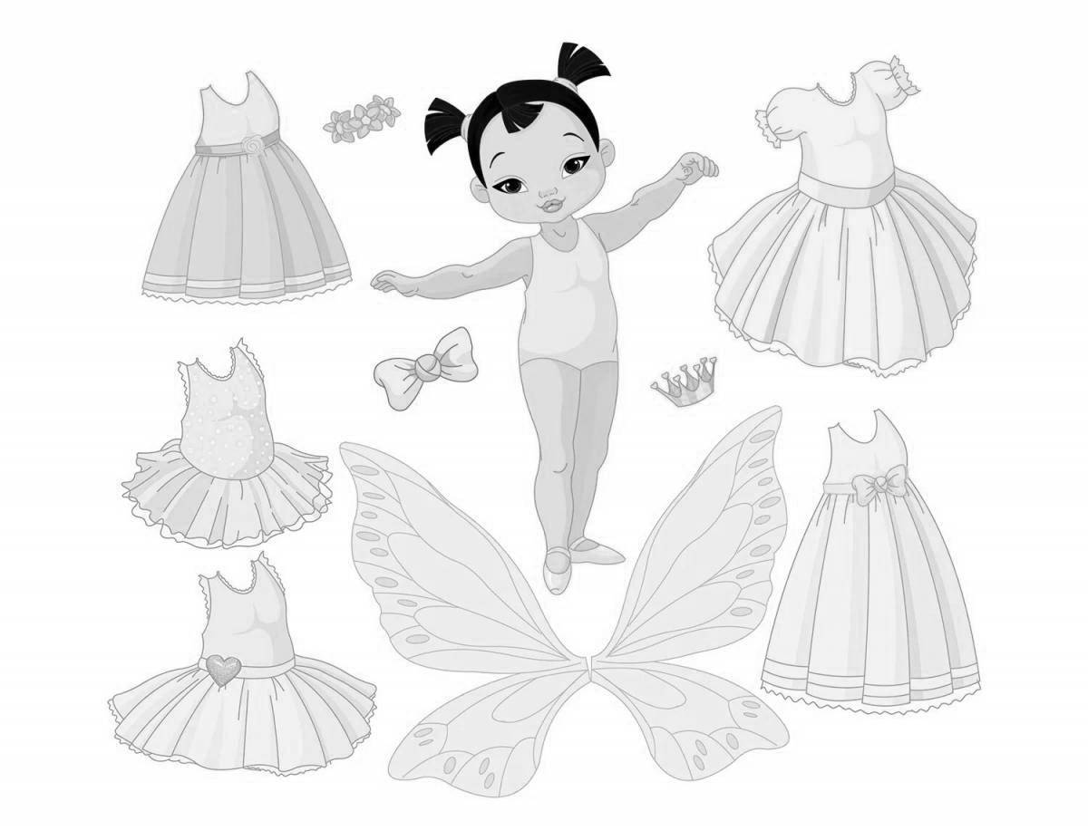 Great coloring fairy with clothes