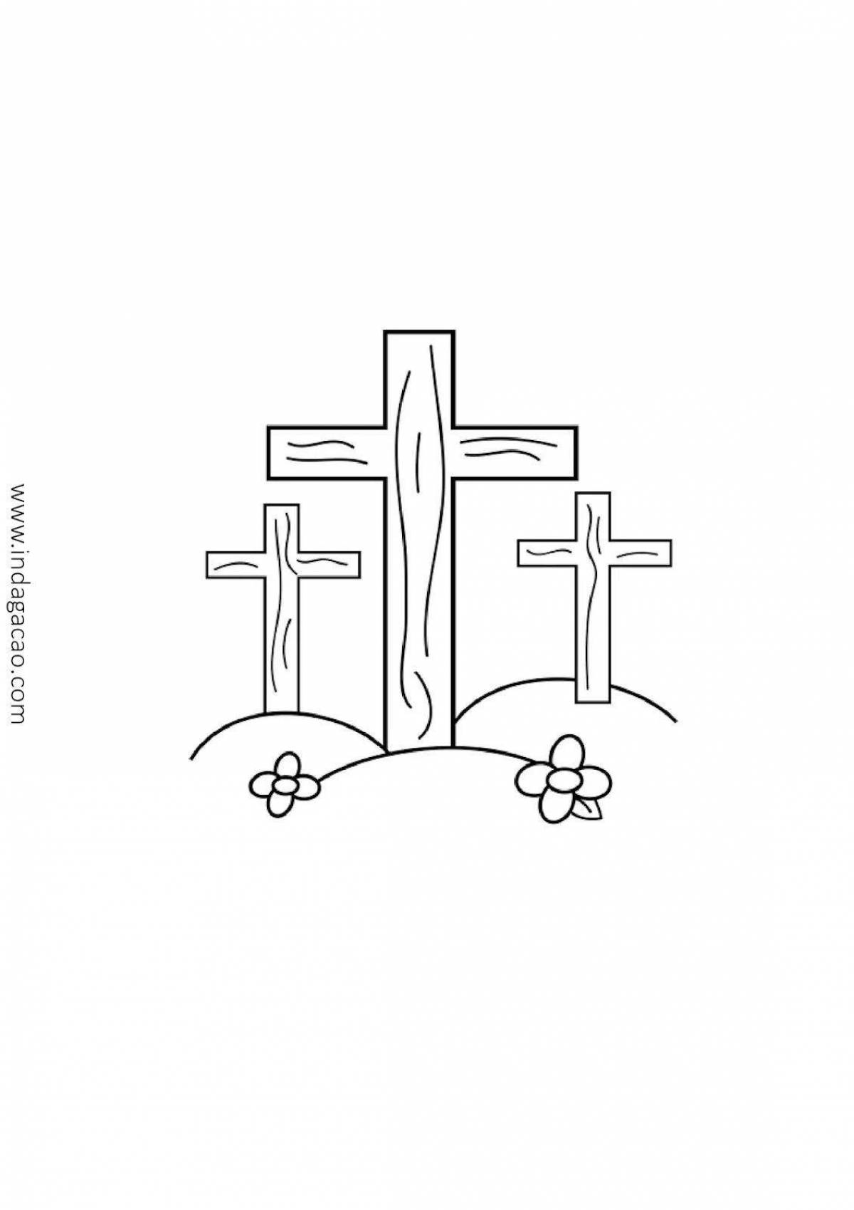 Holiday coloring cross for kids