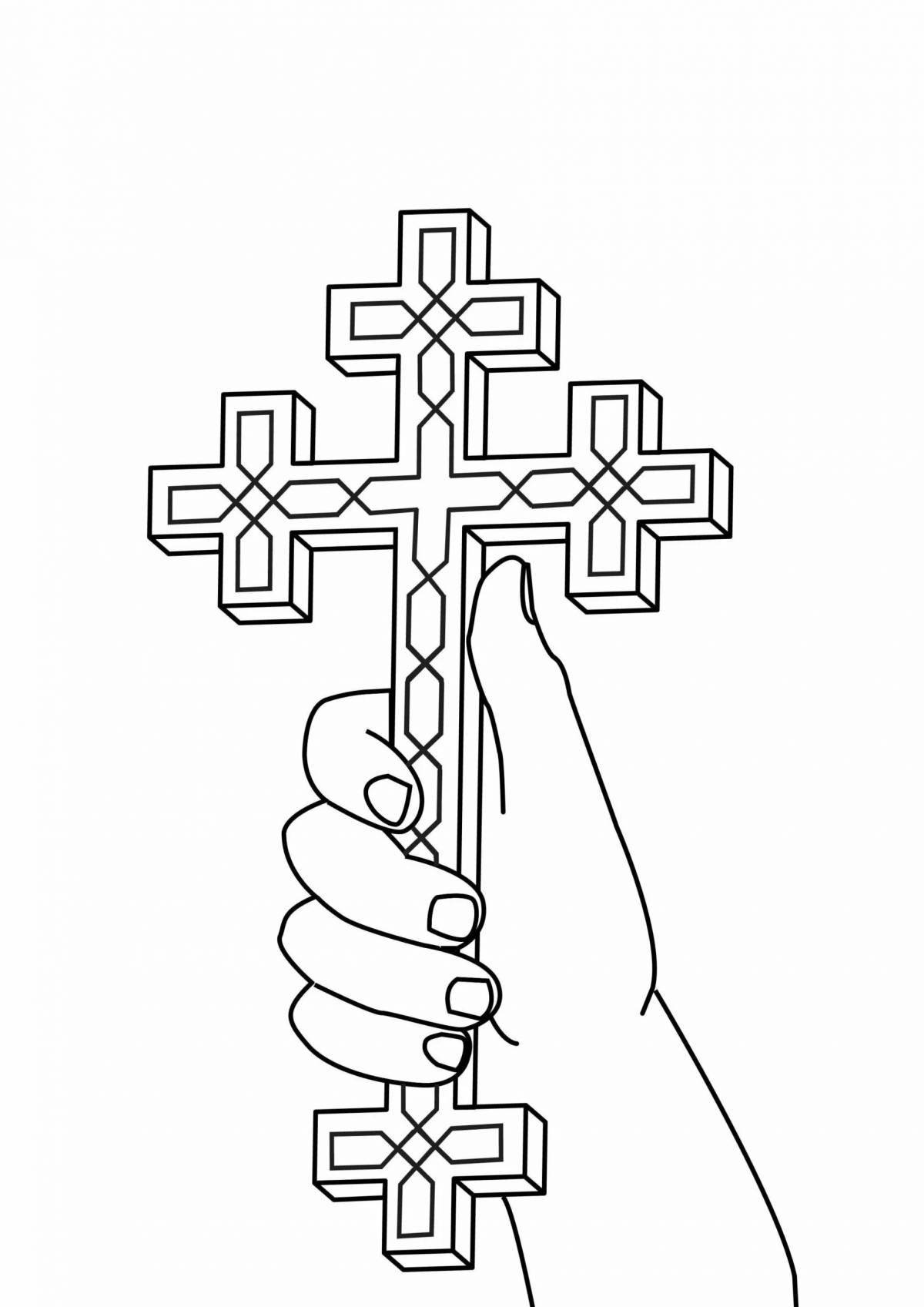 Glittering cross coloring book for kids
