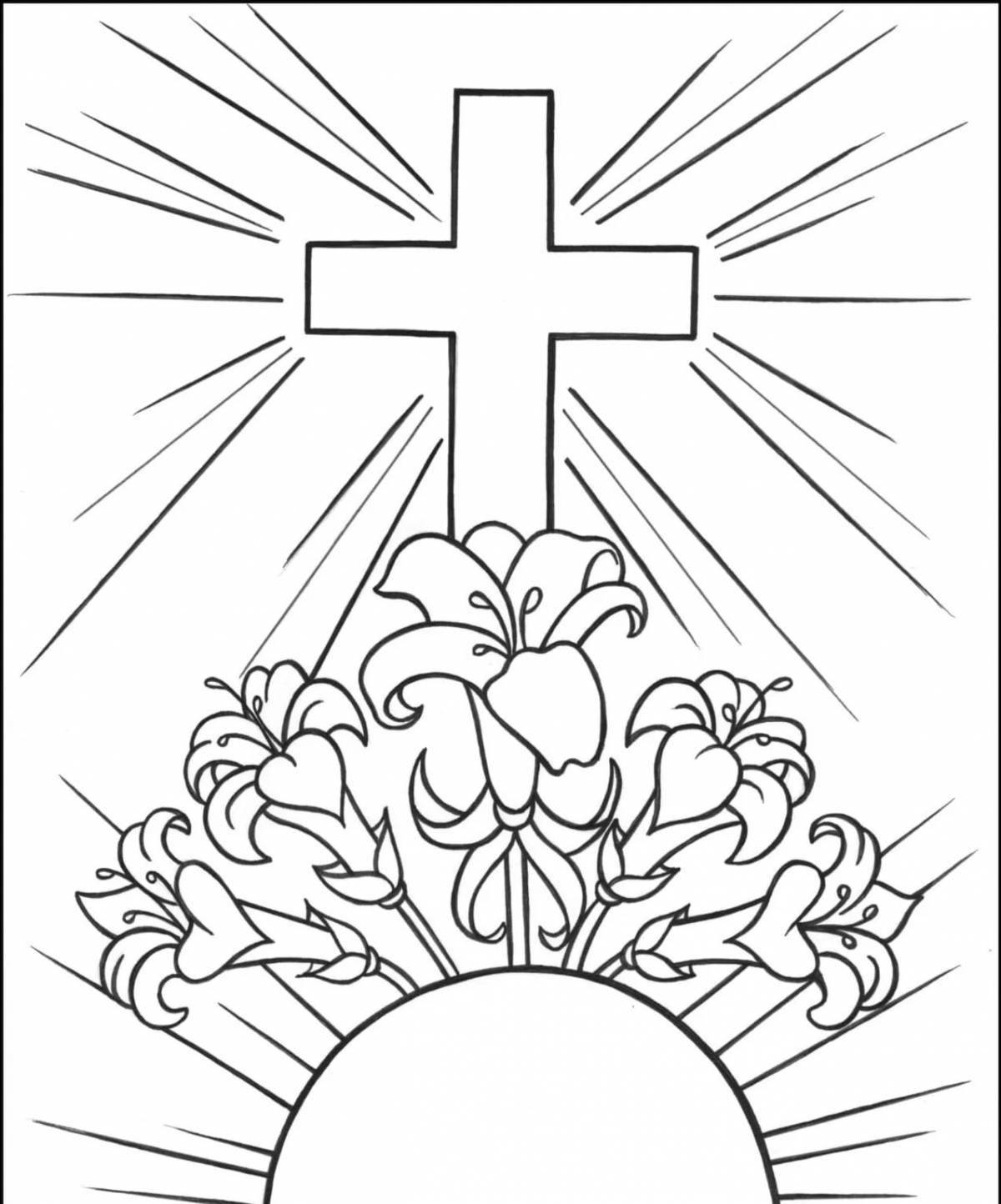 Glorious cross coloring pages for kids