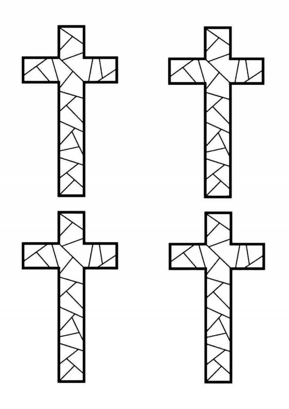 Coloring book dazzling cross for children