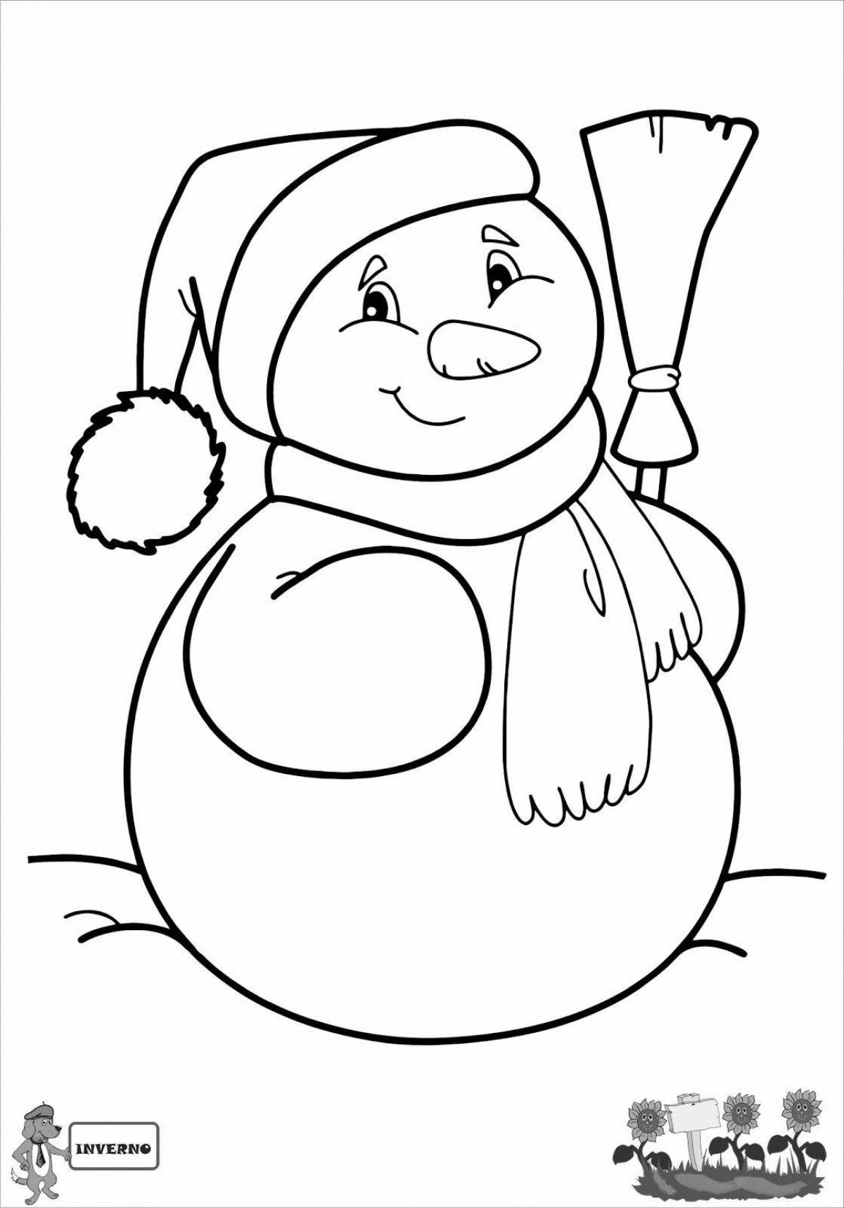 Shiny snowman coloring book