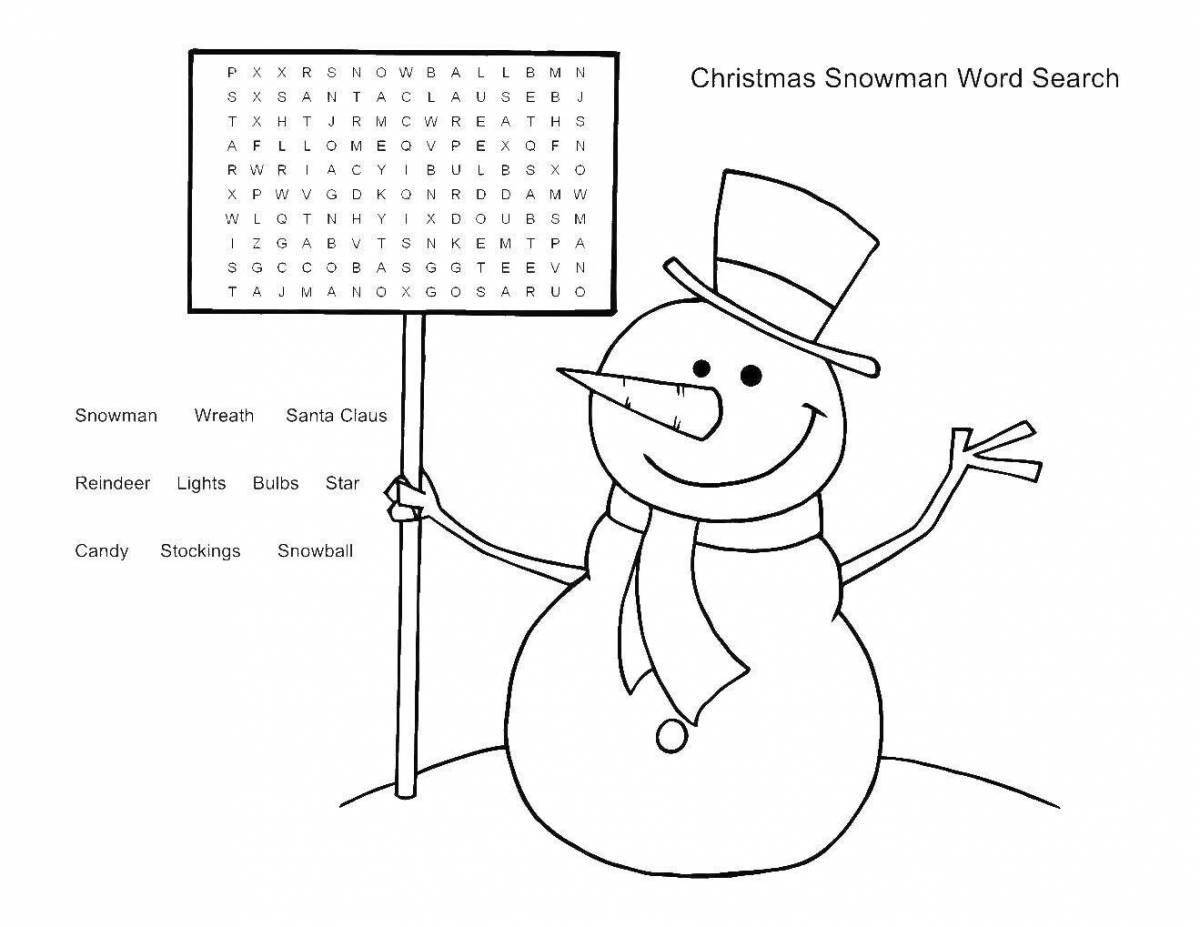 Color explosion snowman coloring book
