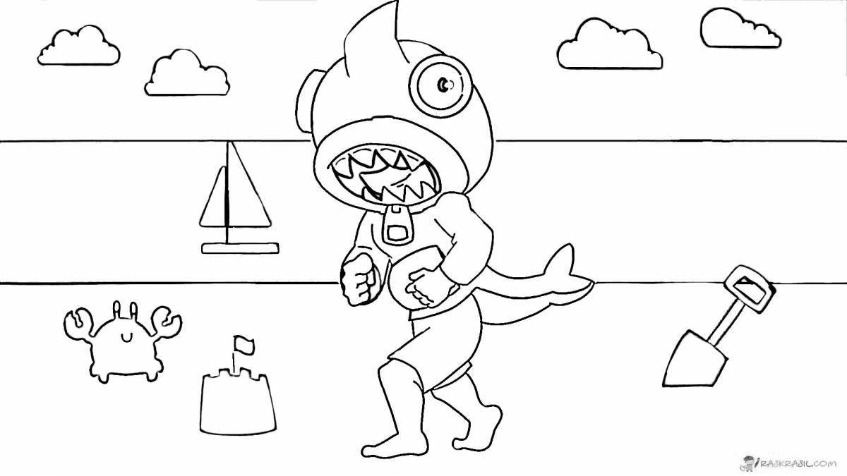 Leon's playful coloring page for kids