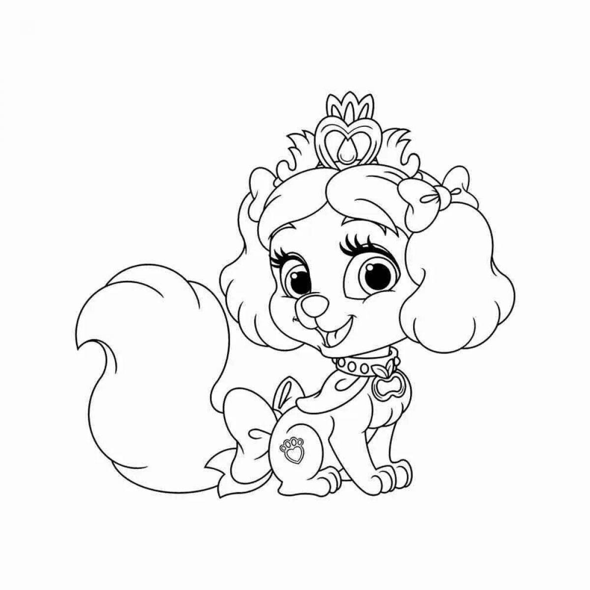 Charming disney princess coloring book pets